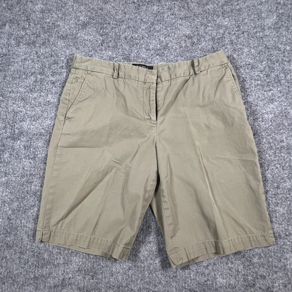 Talbots Chino Shorts Women 8 Petite Beige Flat Front Mid Rise Lightweight Casual